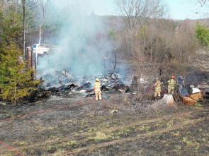 Firefighters fighting a fire