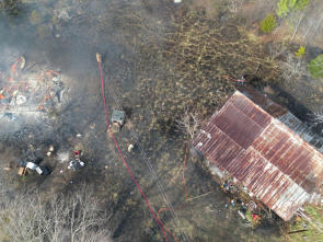 Firefighters fighting a fire