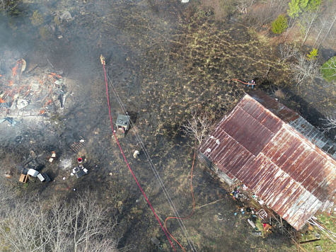 Firefighters fighting a fire