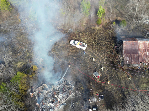 Firefighters fighting a fire