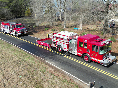 Firefighters fighting a fire