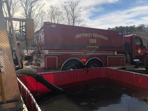 Firefighters fighting a fire