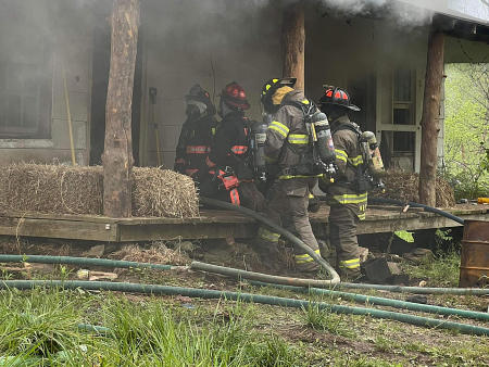 Firefighters training in Live burn event