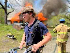 Firefighters training in Live burn event