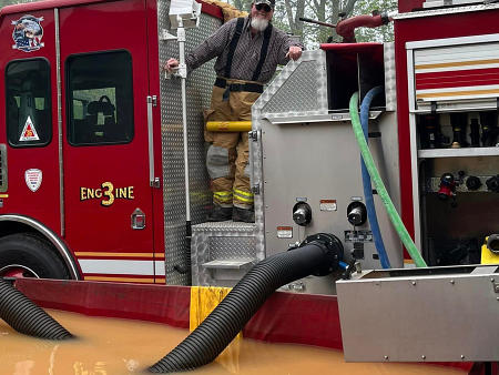 Firefighters training in Live burn event