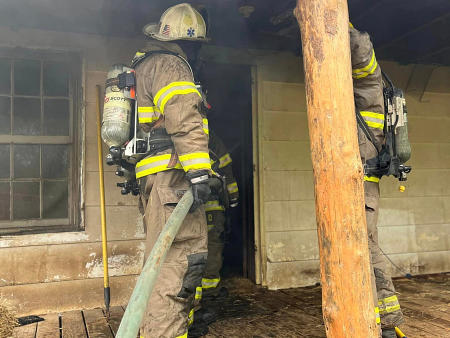 Firefighters training in Live burn event