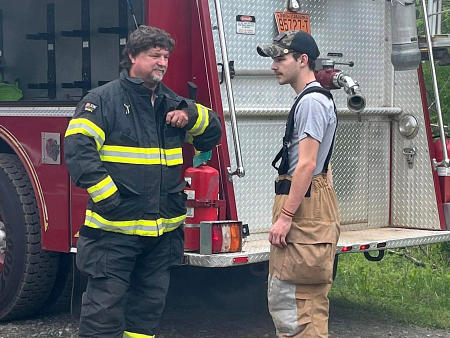 Firefighters training in Live burn event