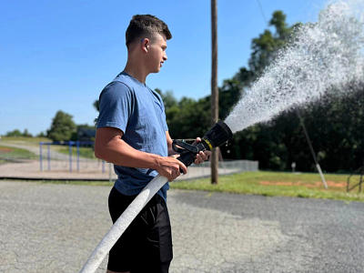 Firefighters visiting Sandy Ridge Elementary School