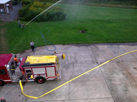 Firefighters Training with water  Drills