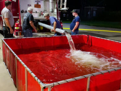 Firefighters Training with water  Drills