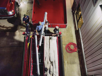 Firefighters Training with water  Drills