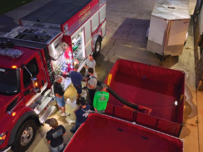 Firefighters Training with water  Drills