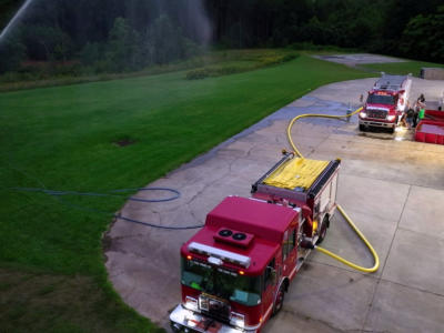 Firefighters Training with water  Drills