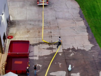 Firefighters Training with water  Drills