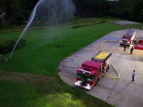 Firefighters Training with water  Drills