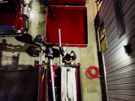 Firefighters Training with water  Drills