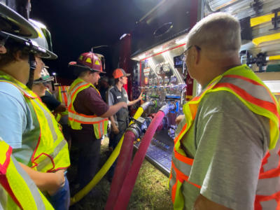 Firefighters Drafting water