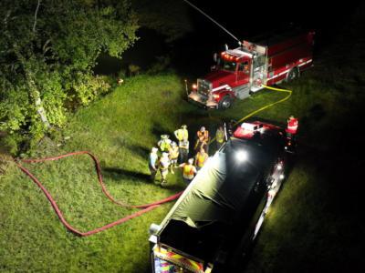 Firefighters Drafting water