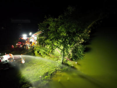 Firefighters Drafting water