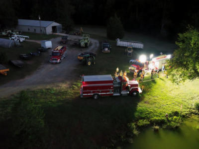 Firefighters Drafting water