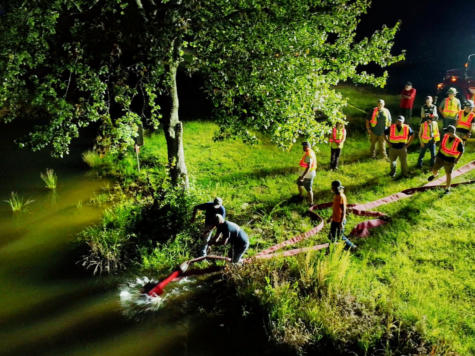 Firefighters Drafting water