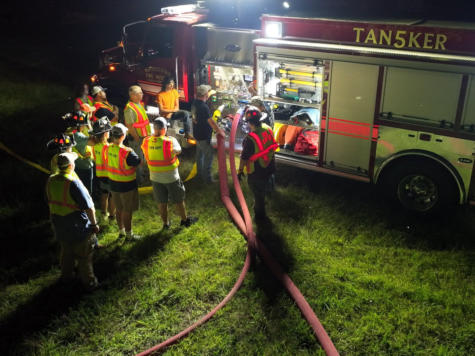 Firefighters Drafting water