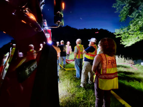 Firefighters Drafting water