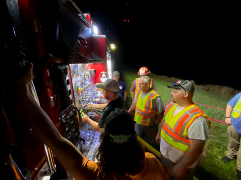 Firefighters Drafting water