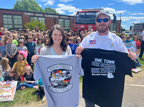 Firefighters visiting Sandy Ridge Elementary