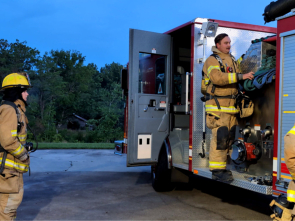 Firefighters training