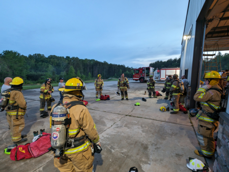 Firefighters training