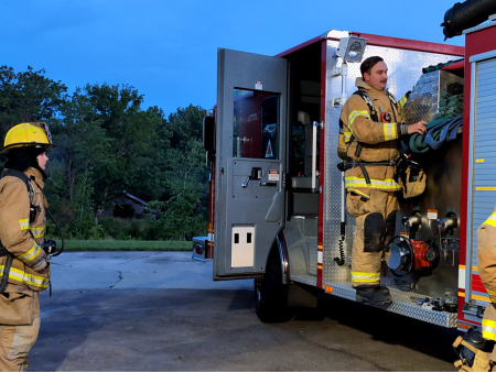 Firefighters training